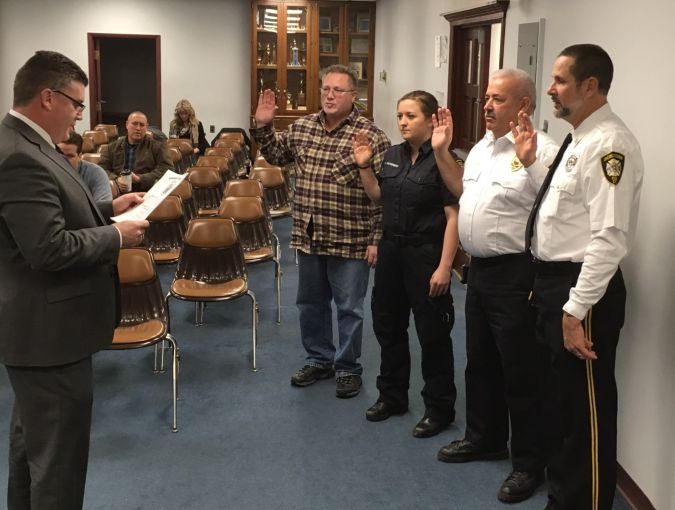 Fire Department Members sworn in at January 2018 Meeting